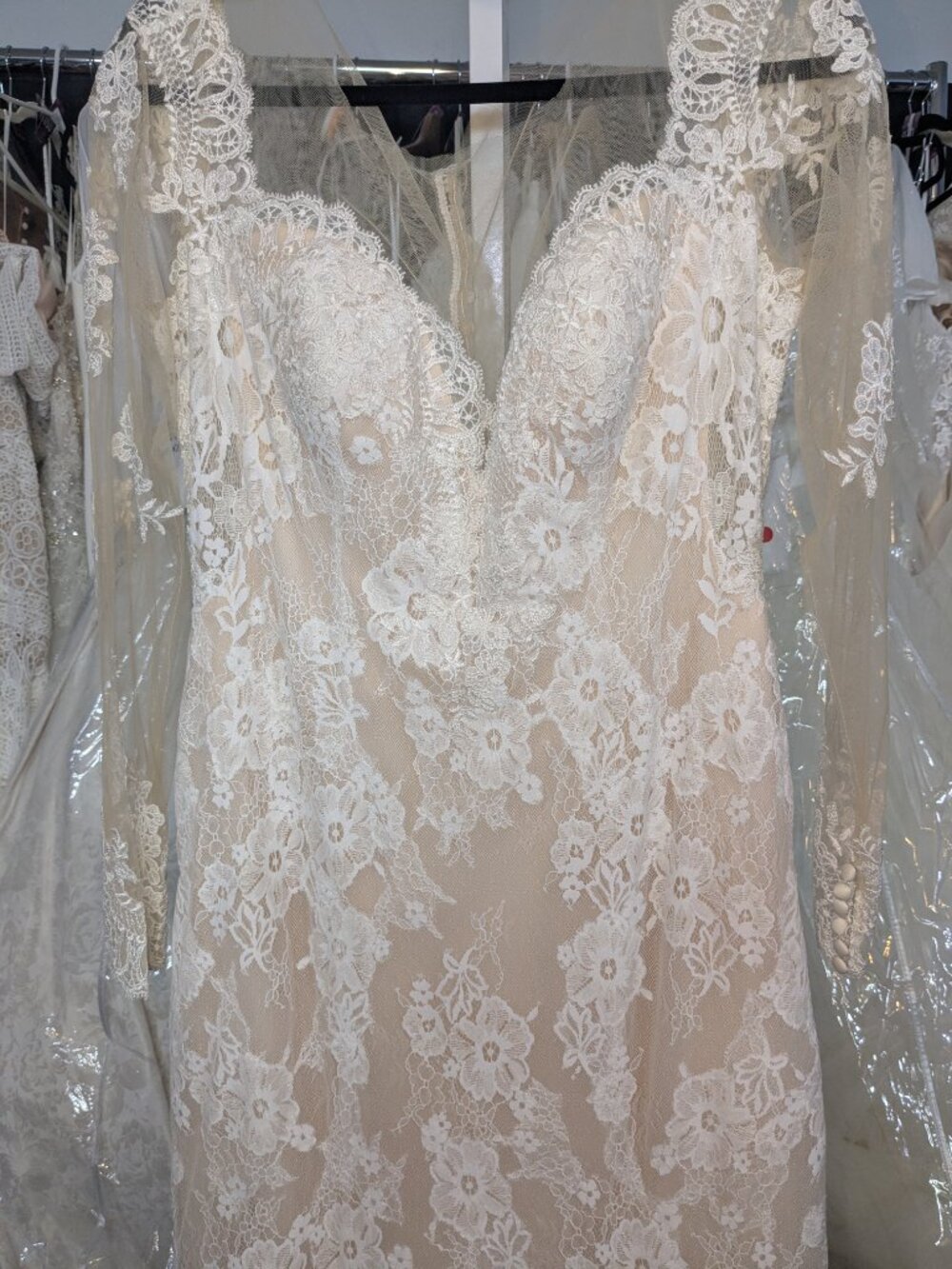 NWOT Allure Bridal Wedding Dress – Size 14 – Champagne/Gold/Nude/Ivory – Sample - Picture 6 of 10
